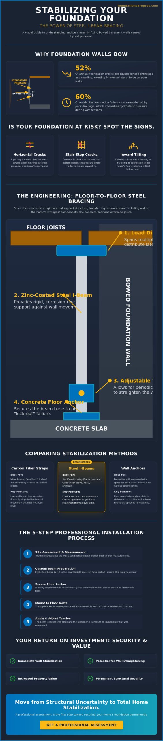 Professional I-Beam Wall Braces Installation: A Complete Guide to Foundation Stabilization