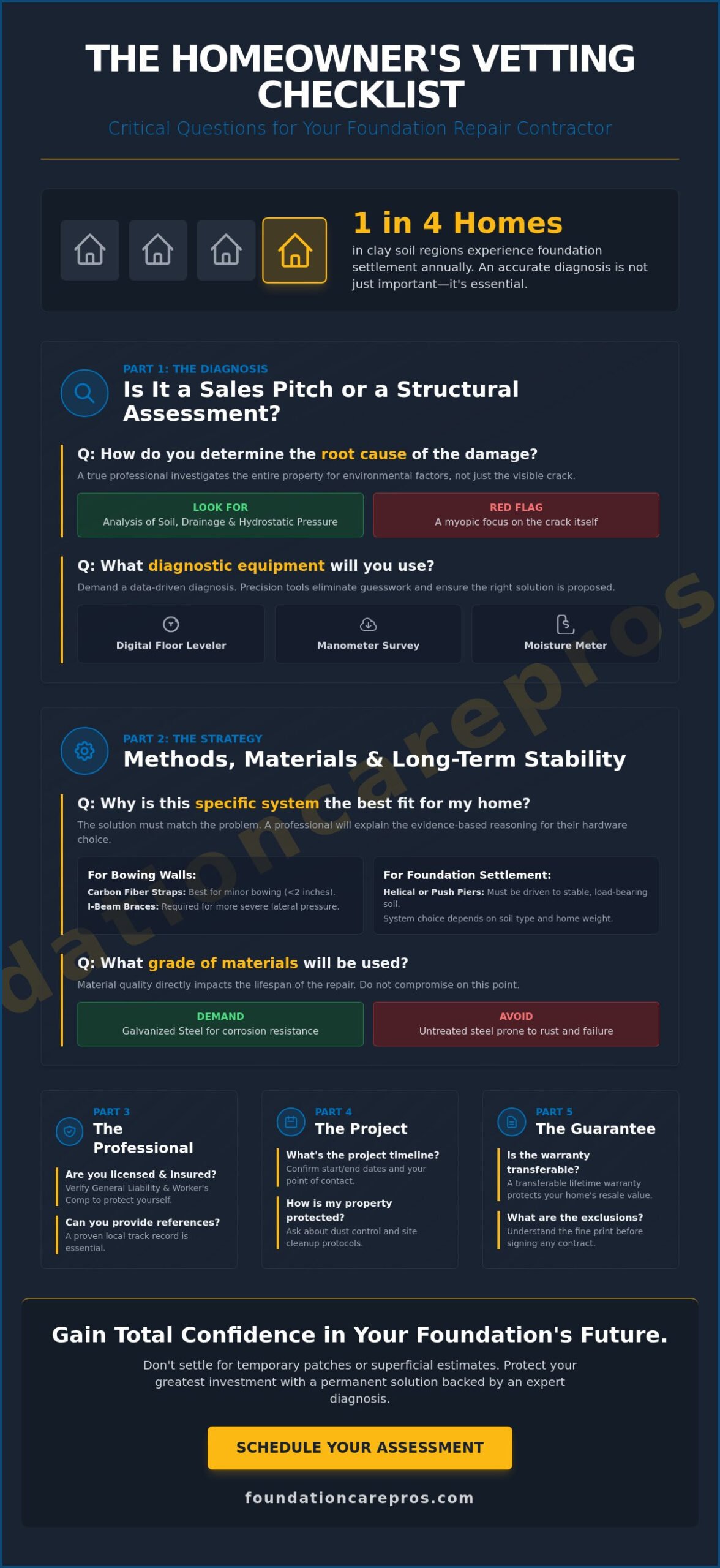 Questions to Ask a Foundation Repair Contractor: A Homeowner’s Vetting Checklist