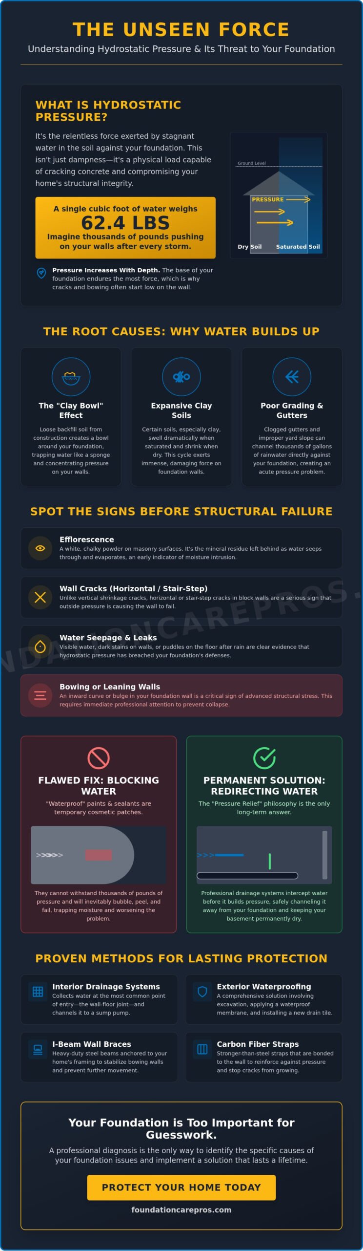 Hydrostatic Pressure: The Invisible Force Damaging Your Foundation