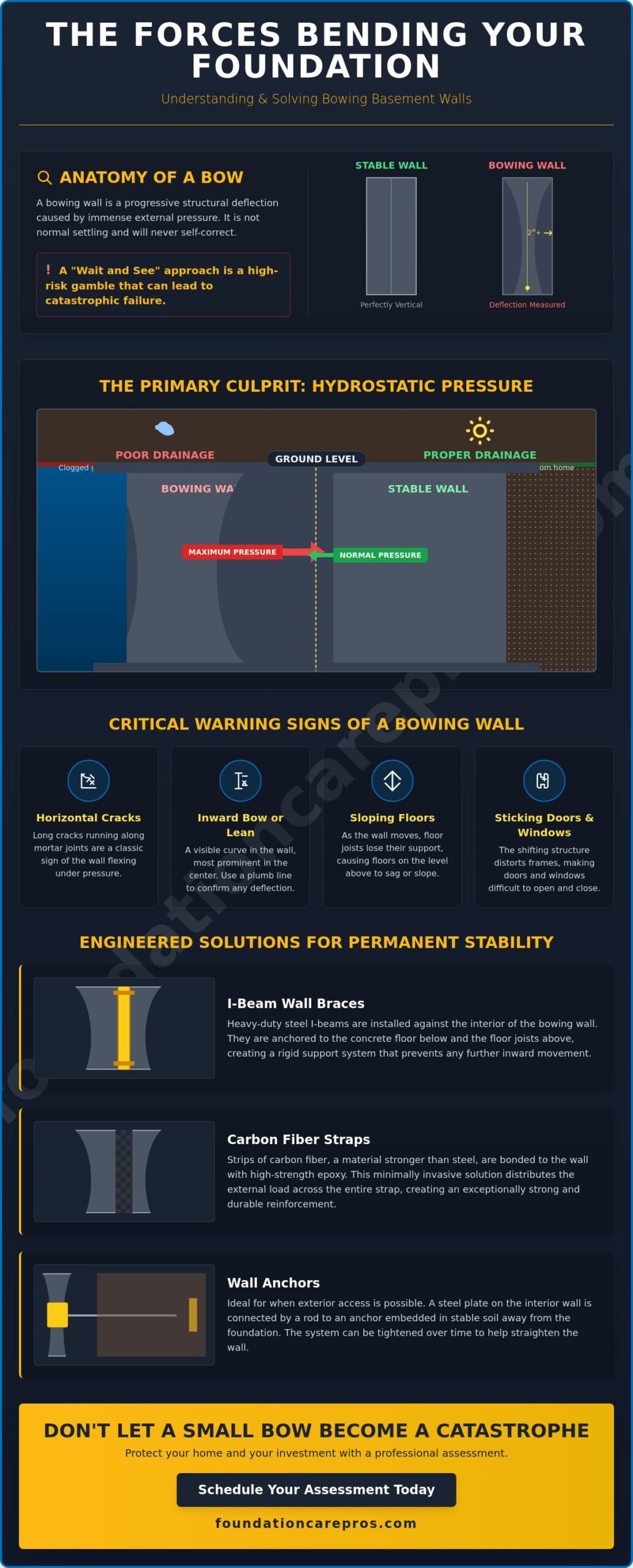 What Causes Basement Walls to Bow? A Homeowner’s Guide to Structural Pressure