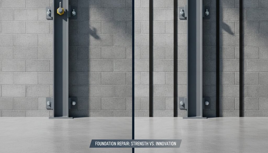 I-Beam Wall Braces vs. Carbon Fiber Straps: Which is Best for Your Foundation?
